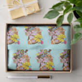 Schattigee Oranje paaskat Tissuepapier (Geschenk)