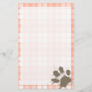 Schattigee Oranje Plaid; Funny Dog Briefpapier