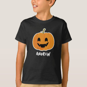 Schattigee Oranje Pompoen Custom Naam Kinder T-Shi T-shirt