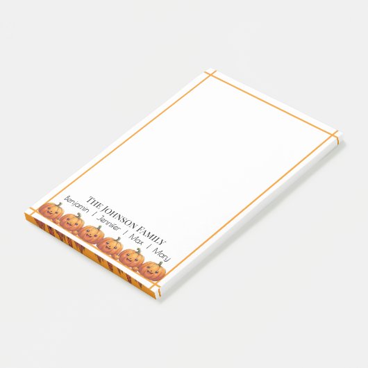 Schattigee Oranje pompoenen Herfst Post-it® Notes (Schuin)