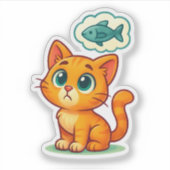 Schattigee Oranje Tabby Kitten Die-Cut Sticker (Voorkant)