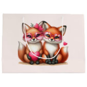 Schattigee Oranje vossen in de liefde Groot Cadeauzakje (Achterkant)