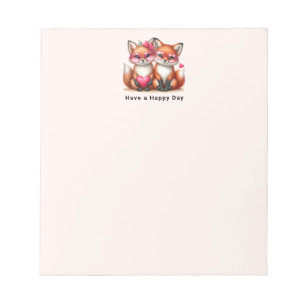 Schattigee Oranje vossen in de liefde Notitieblok