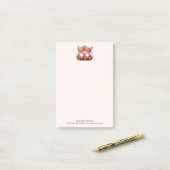 Schattigee Oranje vossen verliefd op adres Post-it® Notes (Op bureau)