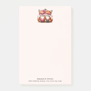 Schattigee Oranje vossen verliefd op adres Post-it® Notes