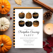 Schattigee Oranje Zwarte Pompoen Carving Halloween Kaart