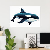 Schattigee orka doodle poster (Thuiskantoor)