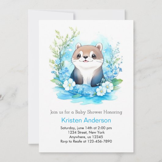 Schattigee otter betoverde grillige jongen Baby sh Kaart (Voorkant)