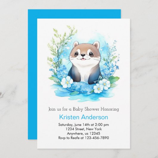 Schattigee otter betoverde grillige jongen Baby sh Kaart (Voorkant / Achterkant)