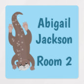 Schattigee otter duiken gepersonaliseerde cartoon labels (Design 2)