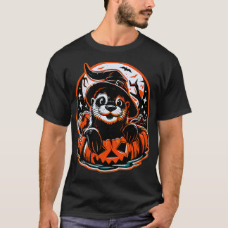 Schattigee otter heks Halloween Kinder Jongens Vro T-shirt