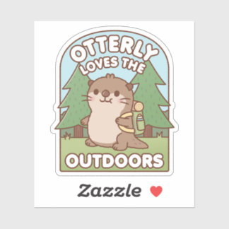 Schattigee otter otterly liefde de buiten wandelen sticker