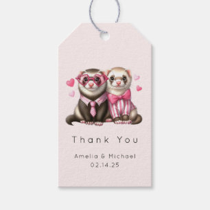 Schattigee otter paar in liefde Valentijns's dank Cadeaulabel