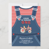 Schattigee Overalls Boerderij Tractor Jongens Verj Kaart (Voorkant)