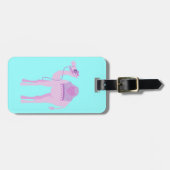 Schattigee paarse aqua whimsy kameel aangepaste ba bagagelabel (Voorkant horizontaal)