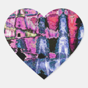 Schattigee Paarse Asgrijs en Zwarte Waterverven Hart Sticker