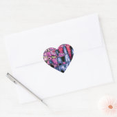 Schattigee Paarse Asgrijs en Zwarte Waterverven Hart Sticker (Envelop)