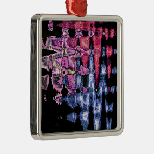 Schattigee Paarse Asgrijs en Zwarte Waterverven Metalen Ornament (Rechts)