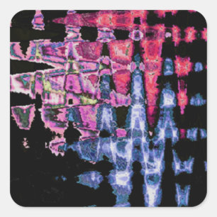 Schattigee Paarse Asgrijs en Zwarte Waterverven Vierkante Sticker