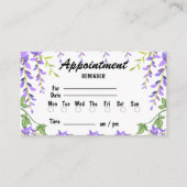 Schattigee paarse bloemen botanische afspraakherin afsprakenkaartje (Voorkant)