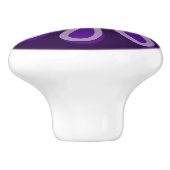 Schattigee Paarse bloemendoodle Keramische Knop (Zijkant)