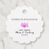 * Schattigee Paarse Blue Dragon Baby shower dank u Bedankjes Labels (Achterkant)