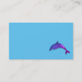 Schattigee paarse dolfijn - zwemcoach visitekaartje (Achterkant)