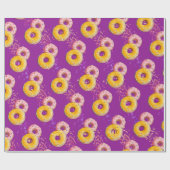 Schattigee Paarse Donut Kleurrijke Sprinkle Verjaa Cadeaupapier (Vlak)