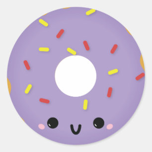 Schattigee Paarse Donut Sticker