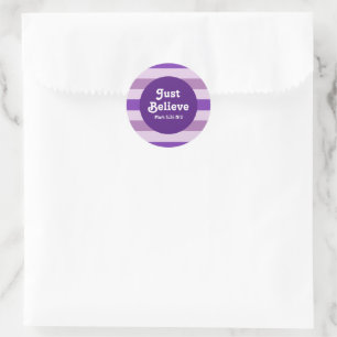 Schattigee Paarse Geloof Bijbelvers Hoop en Geloof Ronde Sticker