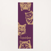 Schattigee Paarse gouden monogram Yogamat (Voorkant)