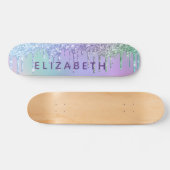 Schattigee Paarse Groene Blauwe Glitter Gepersonal Skateboard (Horizontaal)