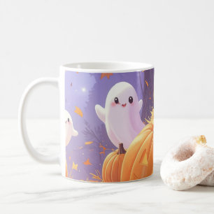 Schattigee Paarse Halloween Boo Koffiemok