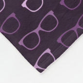 Schattigee Paarse hipster brillenpatroon Fleece Deken (Hoek)