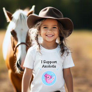 Schattigee Paarse Ik steun lichtkleur Axolotls T-shirt