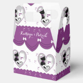 Schattigee Paarse kattenbruid & bruidegom huwelijk Bedankdoosjes (Geopend)