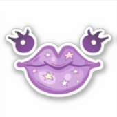 Schattigee Paarse lippen en ogen Sticker (Voorkant)
