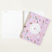 Schattigee Paarse Mermaids Monogram Meisjes Planner (Display)