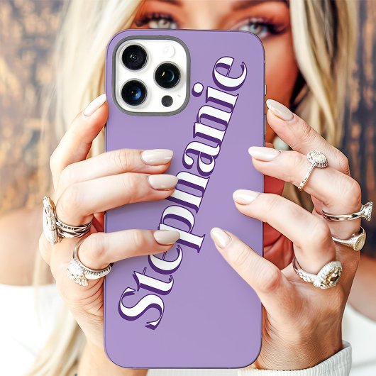 Schattigee Paarse minimalistische aangepaste naam Case-Mate iPhone Case