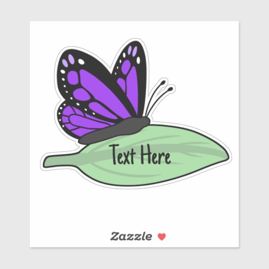 Schattigee Paarse monarchvlinder Sticker (Vel)