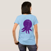 Schattigee Paarse Octopus Oude Print T-shirt (Achterkant volledig)
