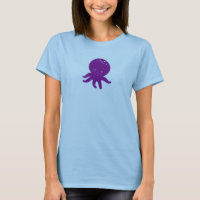 Schattigee Paarse Octopus Oude Print