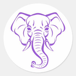 Schattigee Paarse Olifant Moeder Ontwerp Voor Olif Ronde Sticker
