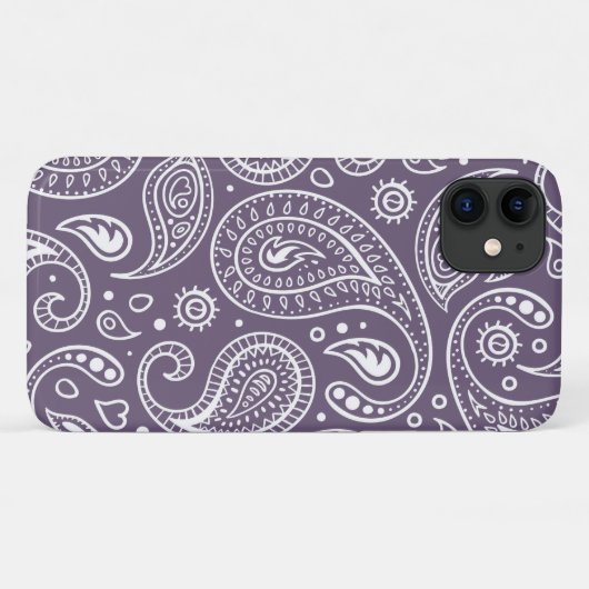 Schattigee Paarse Paisley Pattern Case-Mate iPhone Case (Achterkant (horizontaal))