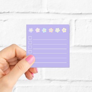 Schattigee Paarse pastelbloemen mini checklist Post-it® Notes