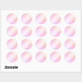 Schattigee Paarse Roze Ombre Blank Elegante Chique Ronde Sticker (Vel)
