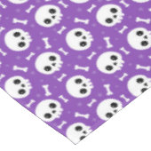 Schattigee Paarse Schedel & Botten Halloween Patro Tafelkleed (Gekanteld)