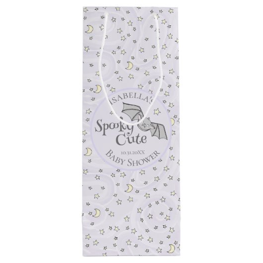 Schattigee Paarse Spooky Schattigee oktober Baby s Wijn Cadeautas (Achterkant)