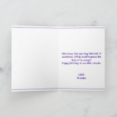 Schattigee Paarse T-Rex Dino kleindochter 1e verja Kaart (Binnen)