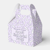 Schattigee Paarse Tampon Pattern Eerste Periode Pa Bedankdoosjes (Achterkant)